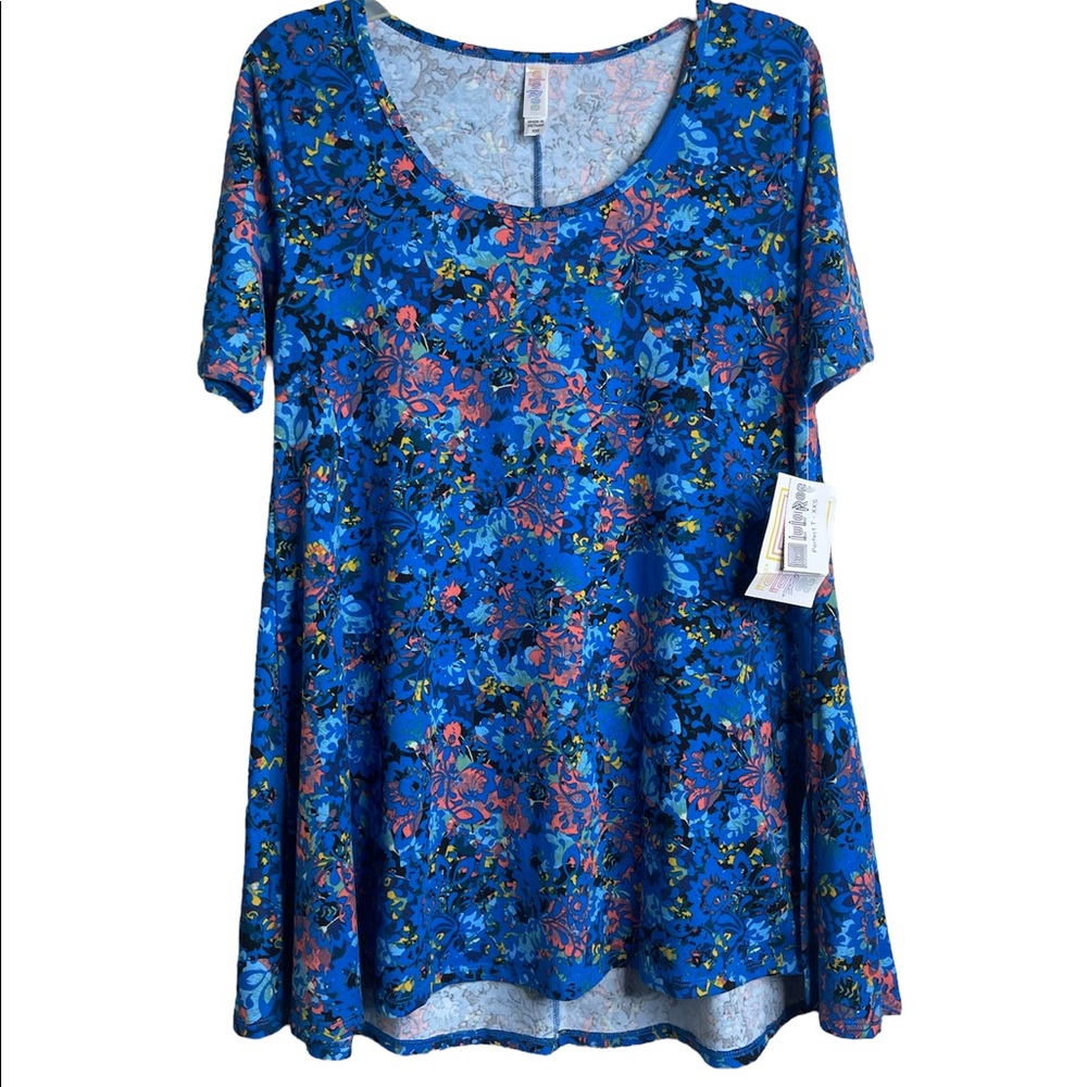 LulaRoe Perfect T Shirt Top Blouse Blue Size XXS